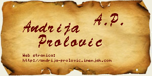 Andrija Prolović vizit kartica